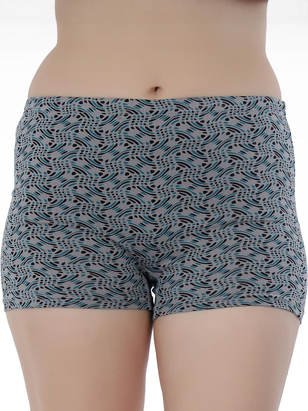 Womens Cotton Printed Mid Rise Boy Short Panty - SN3852