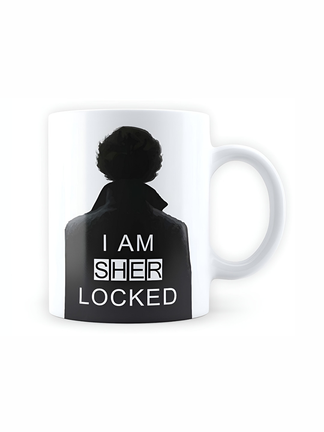 Mr UVD White & Black Sherlock Holmes Printed Ceramic Mug 350ml