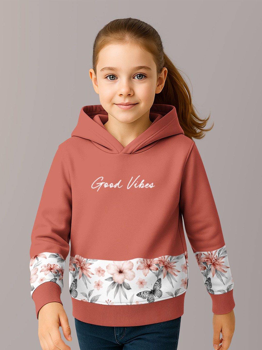 HELLCAT Girls Printed Hooded Sweatshirt