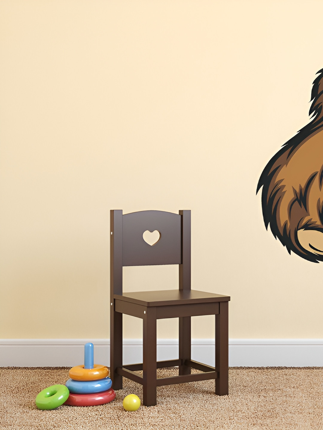 LANSTICK Angry Face Bear Print Wall Sticker