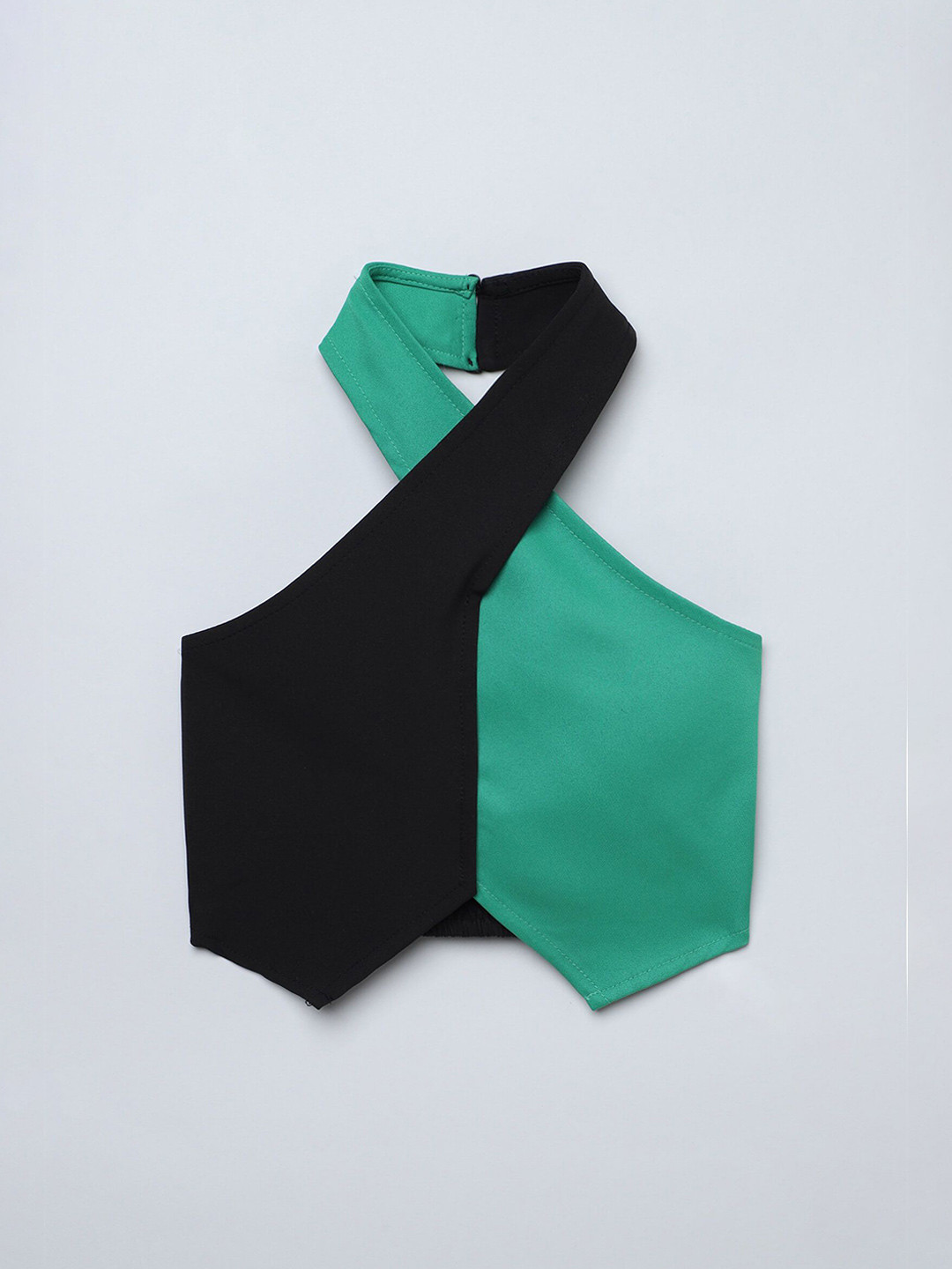 taffykids Girls Colourblocked Halter Neck Vest Crop Top