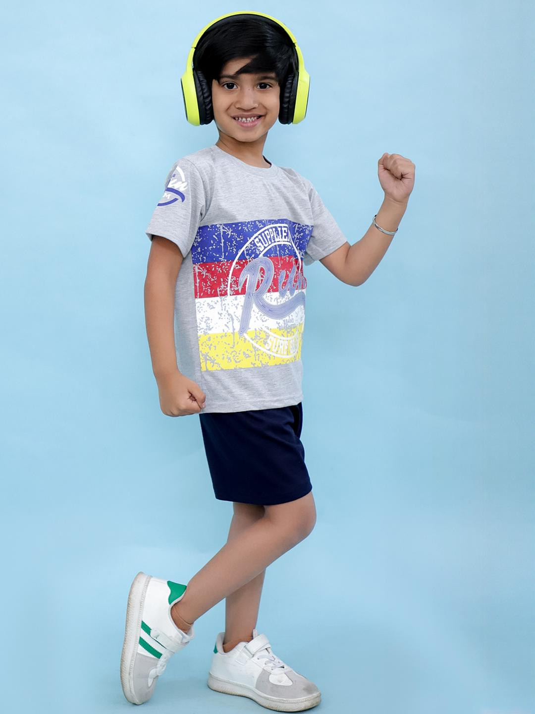 CHANDRIKA Kids-Boys Grey Clothing Set