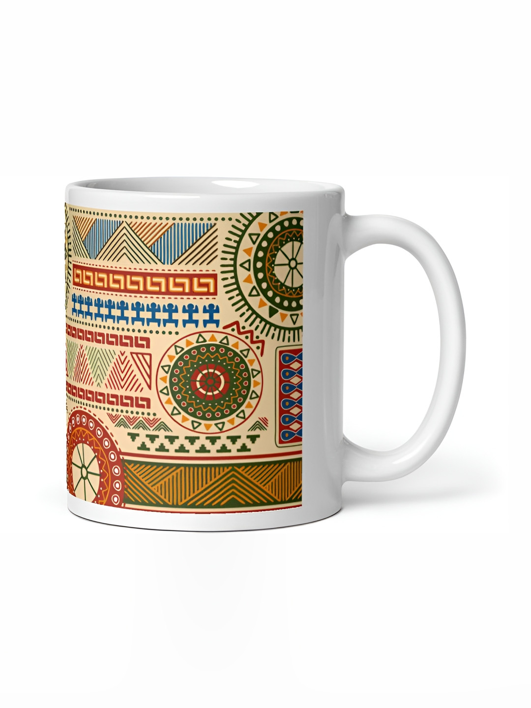 Mr UVD Brown Abstract Printed Ceramic Glossy Mug 350 ml