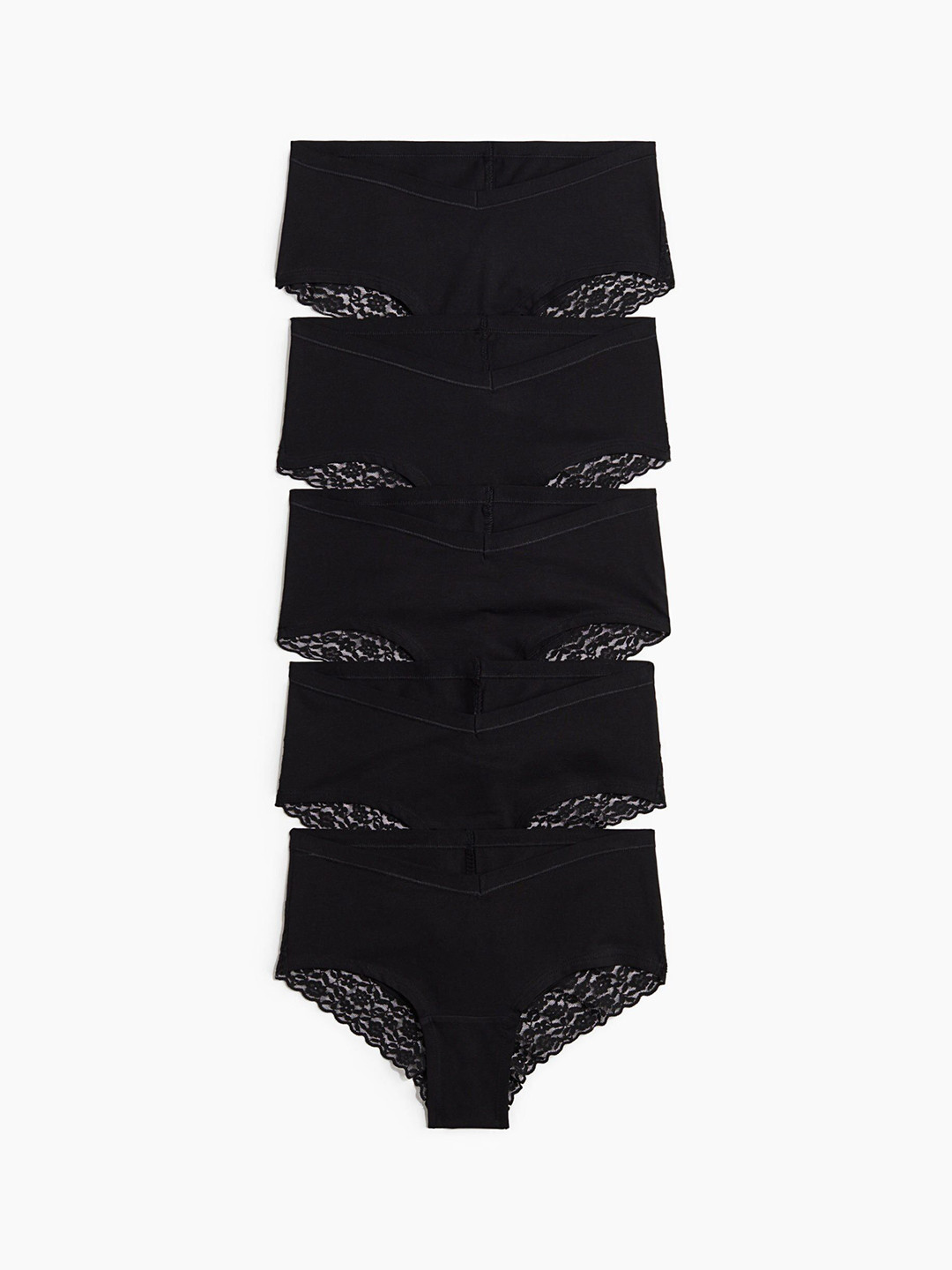H&M MAMA 5-Pack Lace-Trimmed Cotton Hipster Briefs