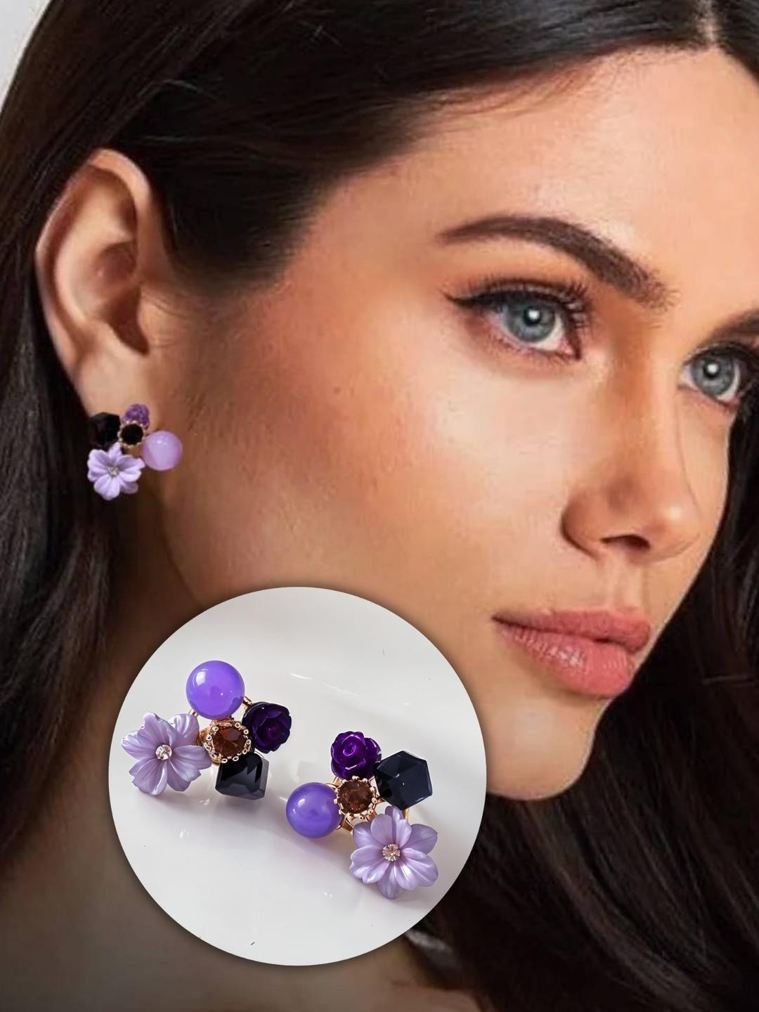 Pastel Enamel Flower Earrings