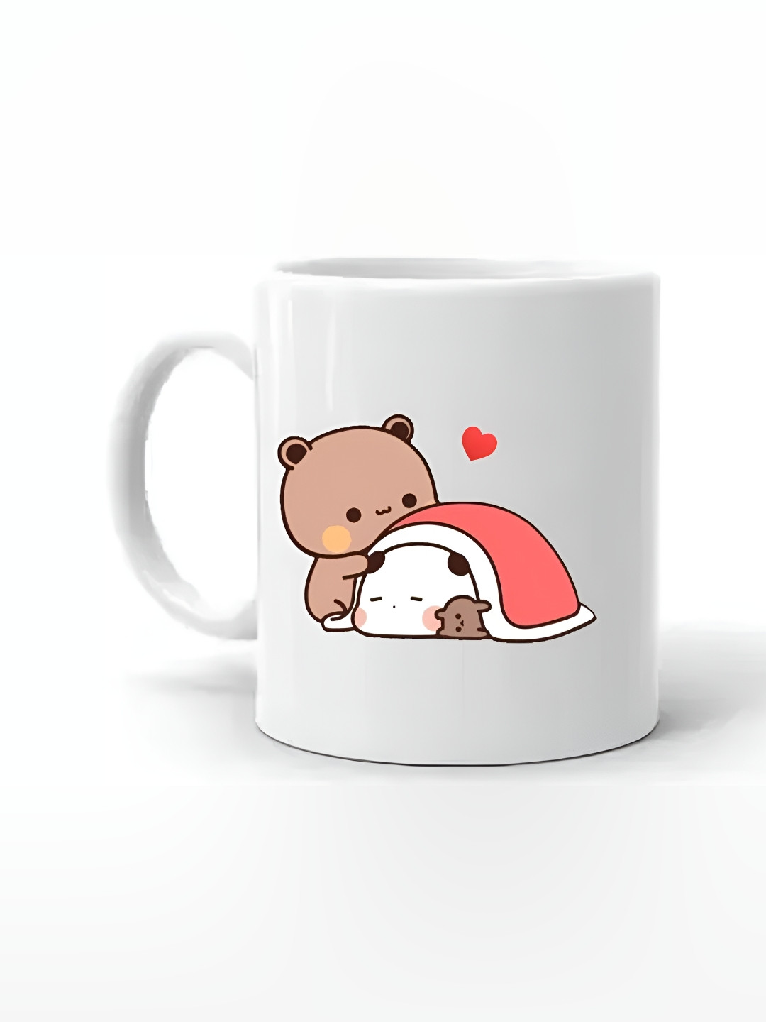 Mr UVD White Cartoon Characters Printed Matte Ceramic Mug-350ml