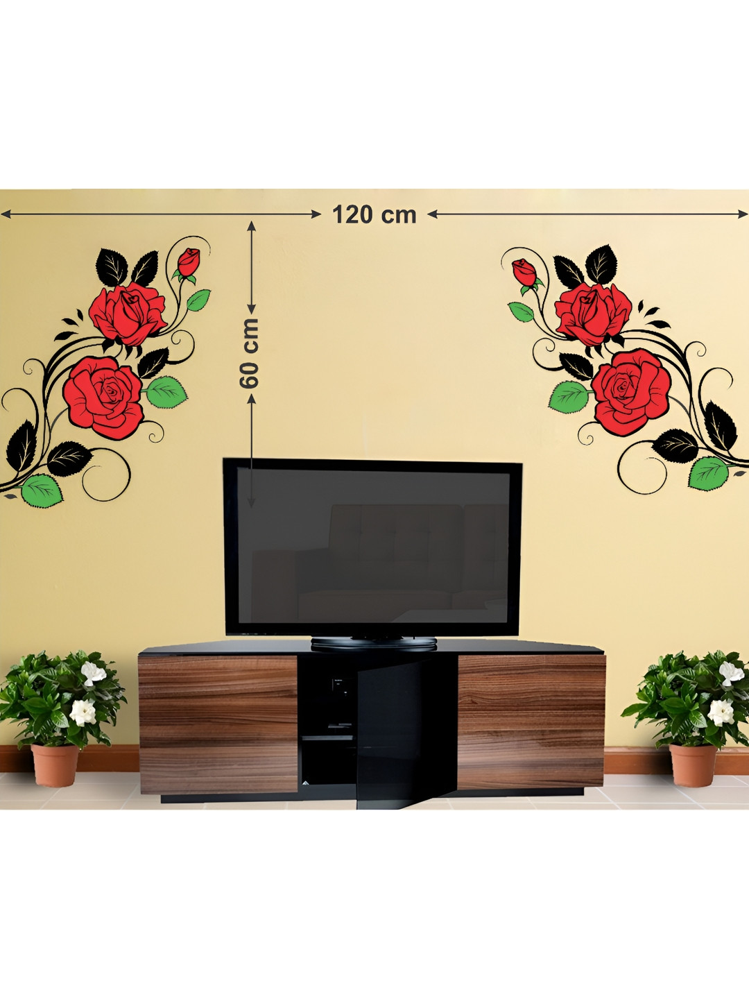 LANSTICK Rose Flower Wall Sticker