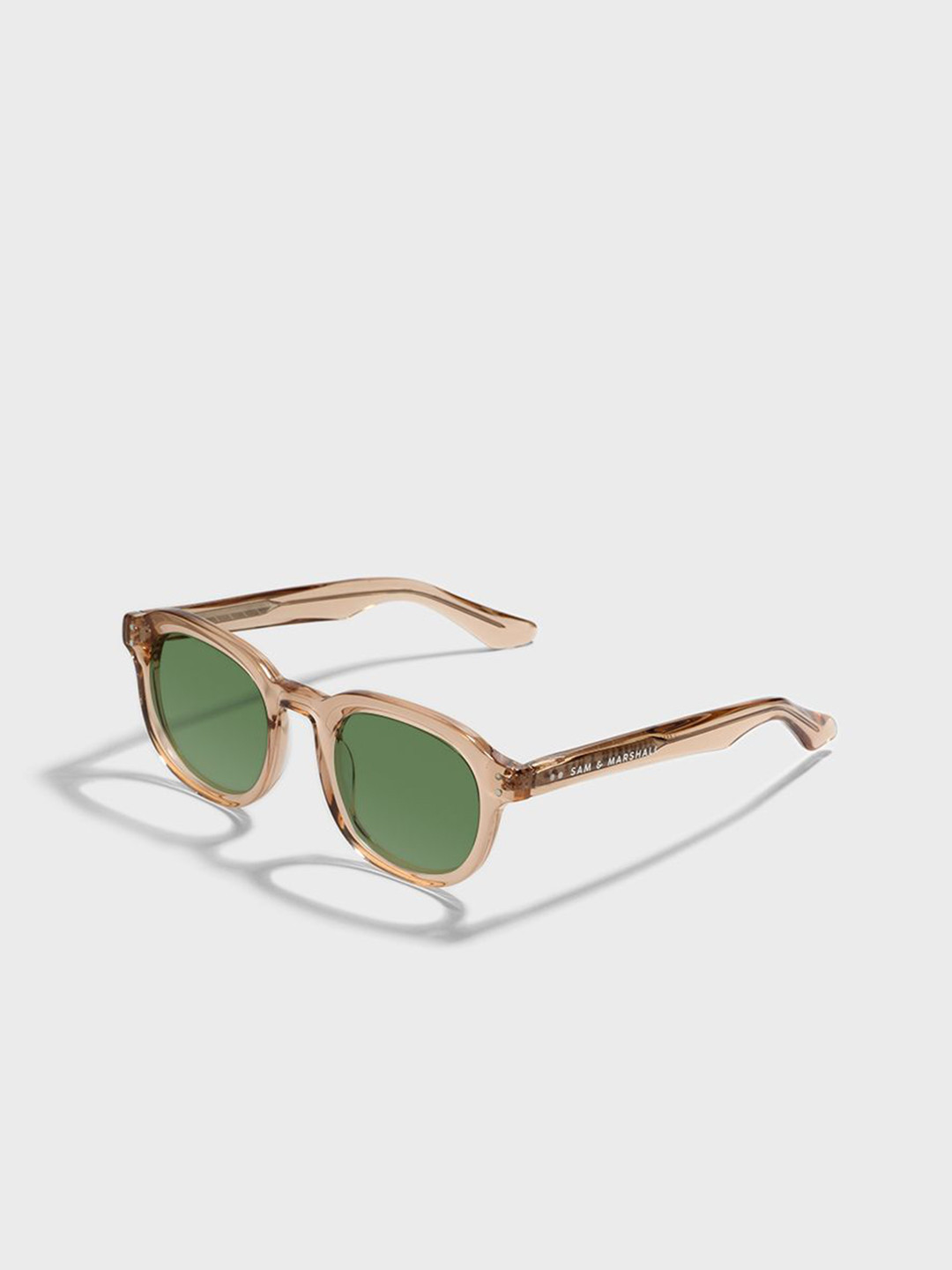 SAM & MARSHALL Unisex Round Sunglasses Polarised WINDSOR_TRANS_BROWN_2983