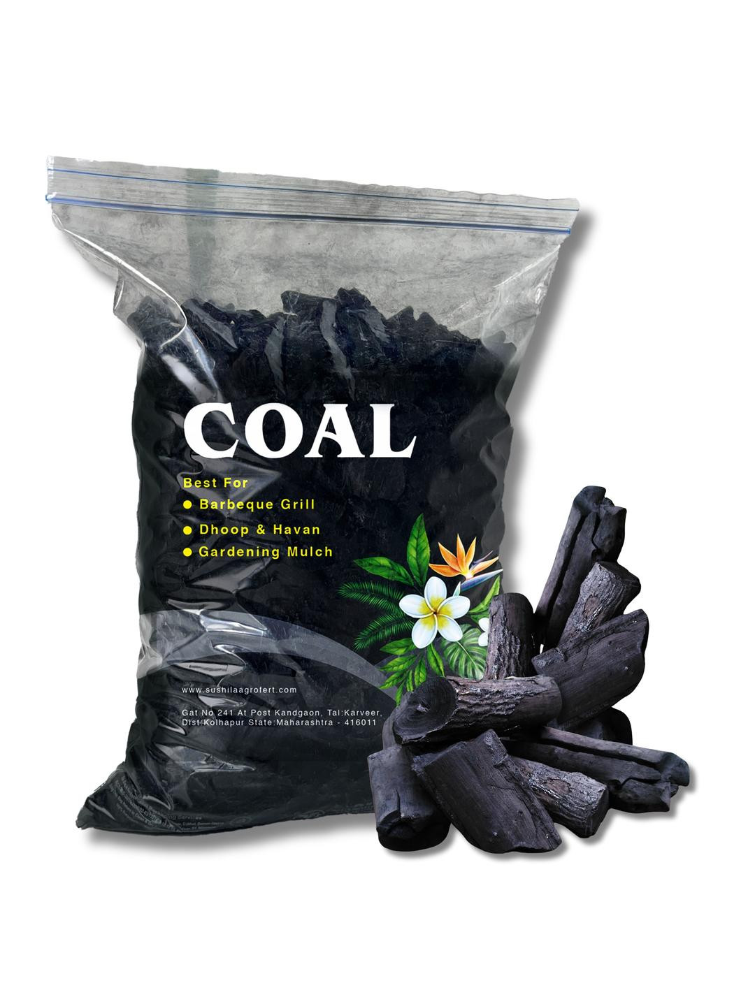 SUSHILA AGROFERT Premium Coal 1kg - Suitable for Gardening Use