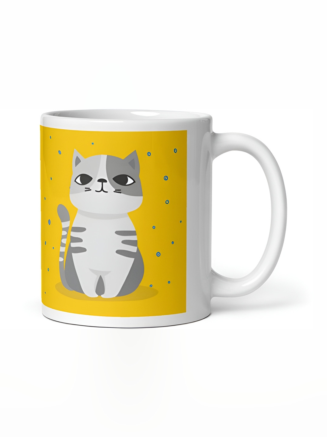 Mr UVD Yellow & White Animal Printed Ceramic Mug