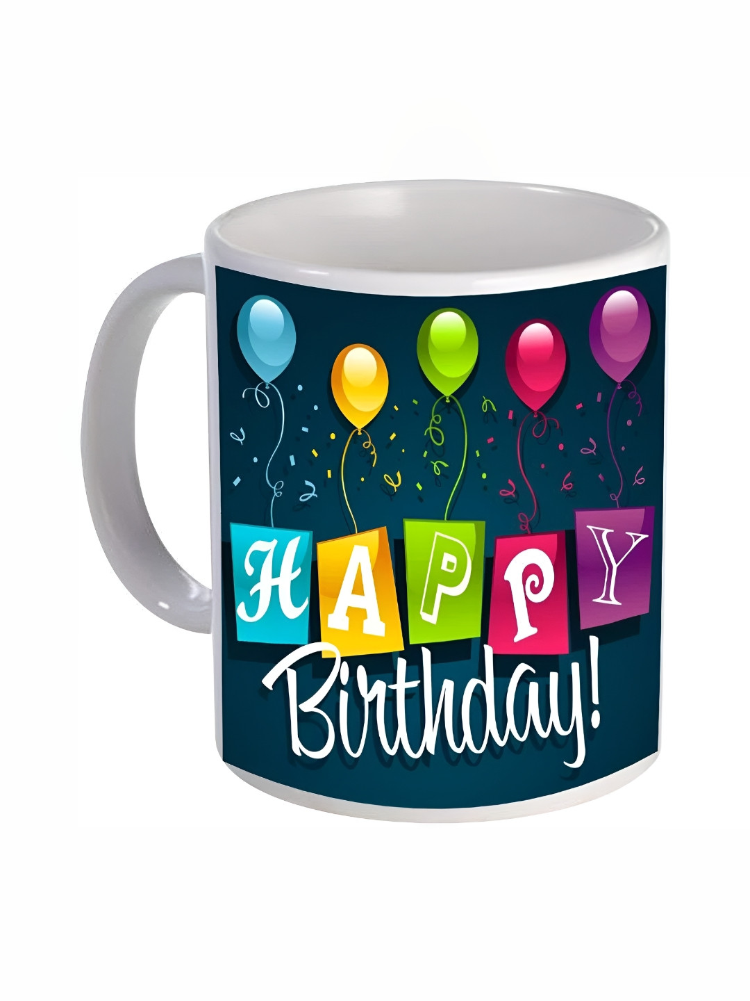 Mr UVD Blue & Green Typography Printed Glossy Ceramic Mug 330 ml