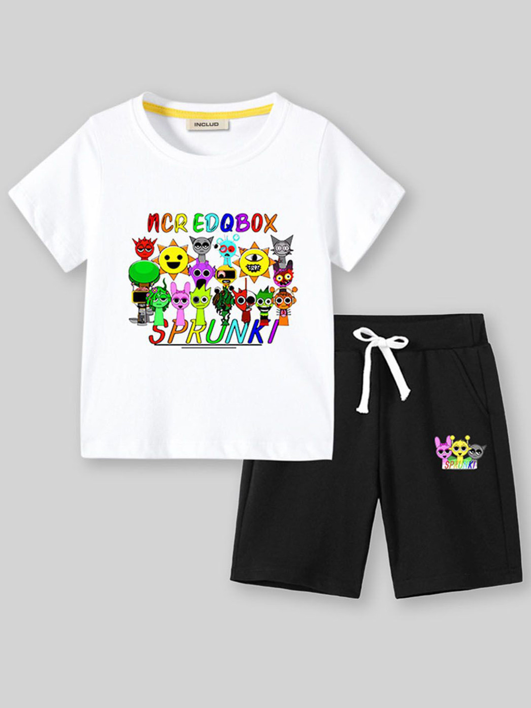 INCLUD Boys Sprunki Printed T-shirt with Shorts