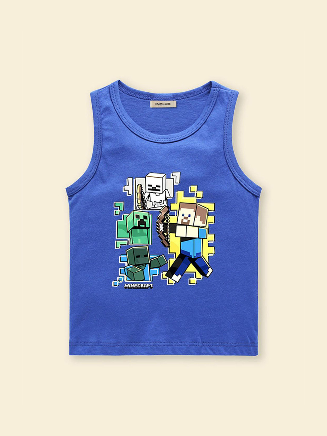 INCLUD Boys Printed Round Neck Basic Vest 7571700200