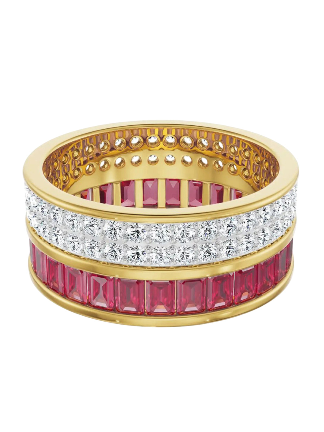 Emori 14KT Drum Ruby Lab  Ring Diamond