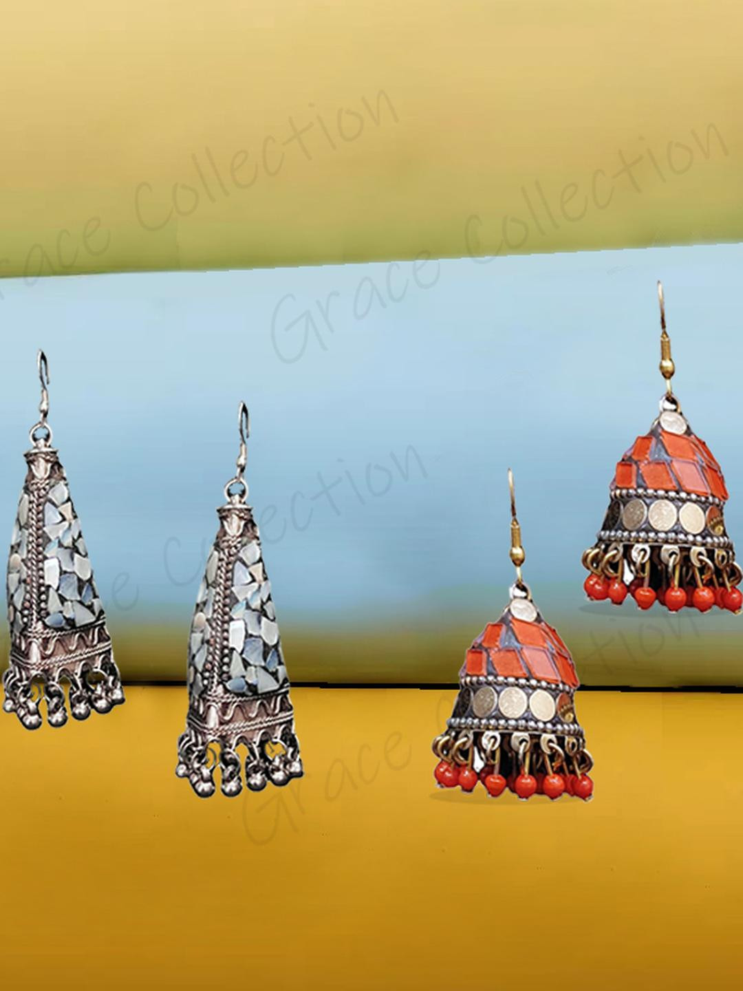 Multicolor Tibetan Clay Stud