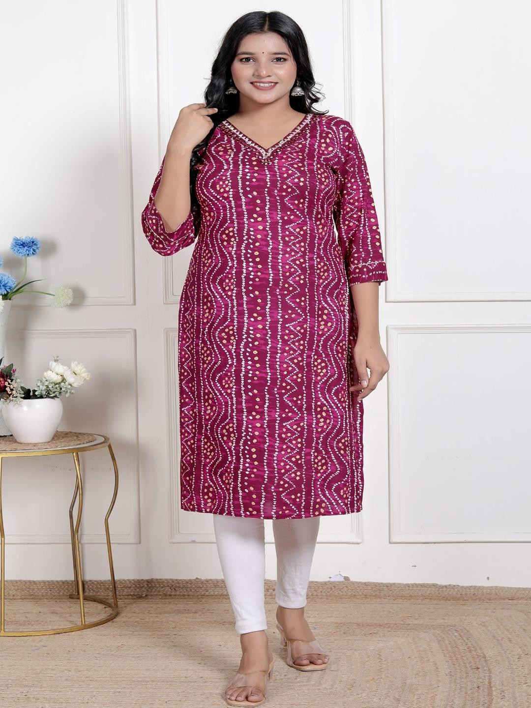 ANGIYA Women Maroon Kurtas
