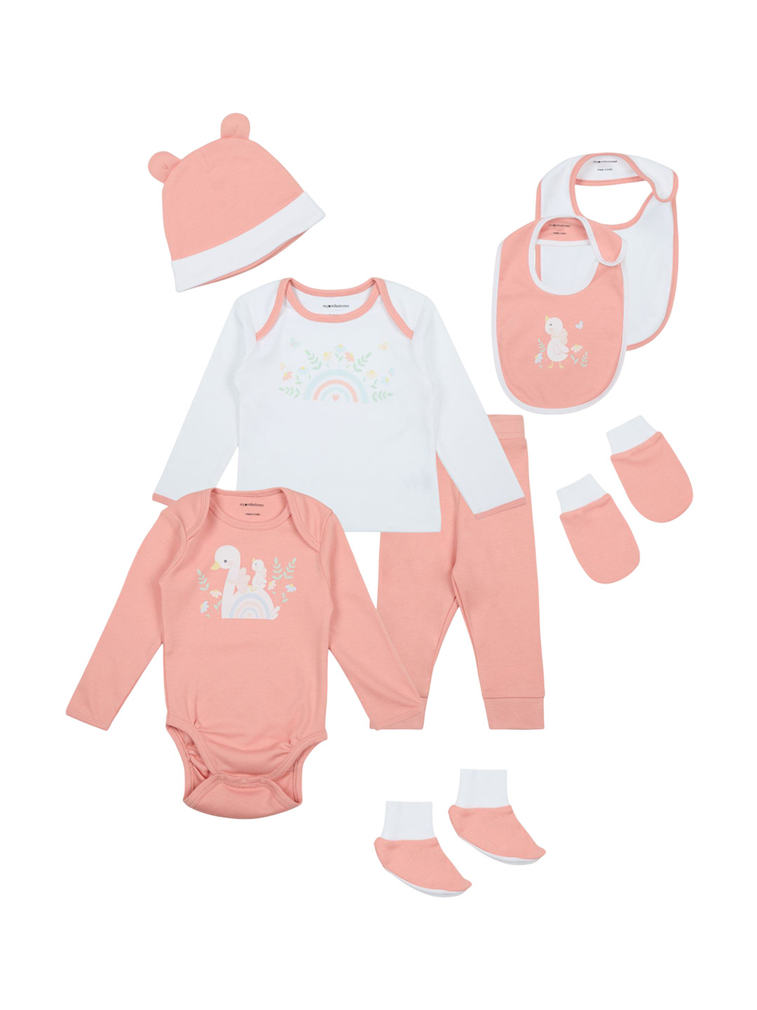 My Milestones Girl Pack Of 8 Baby Apparel Gift Set