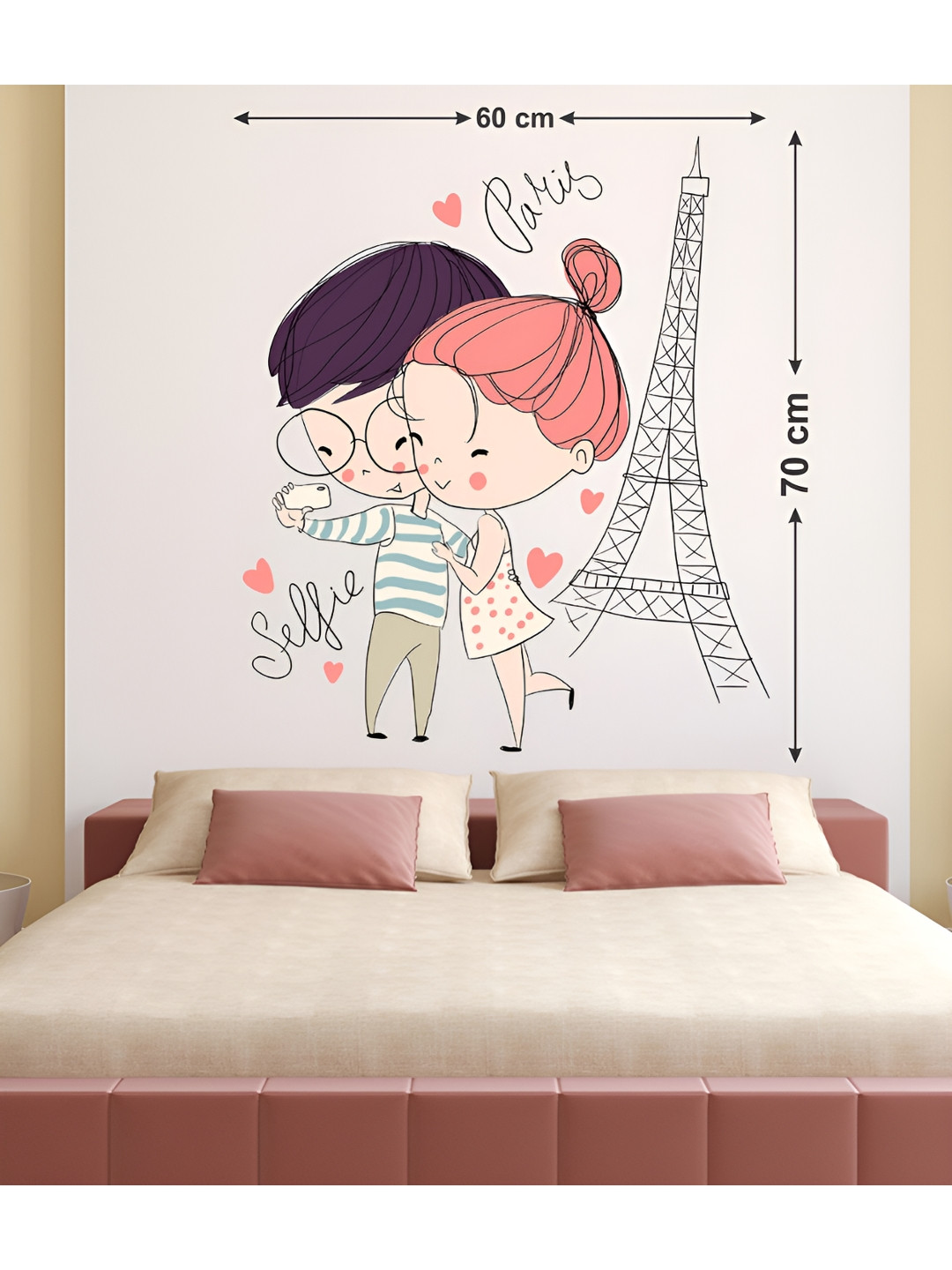LANSTICK Little couple with paris wallsticker