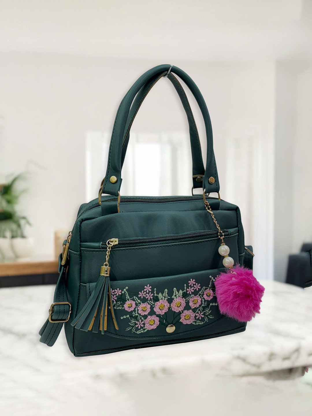 CANDY BAGS Women Floral Printed Structured Embroidered Shoulder Bag