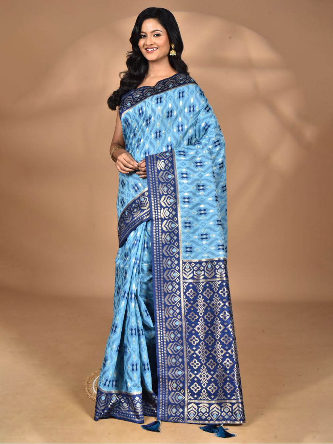 Morchari Women Design Kashmiri Silk Saree With Blouse Piece