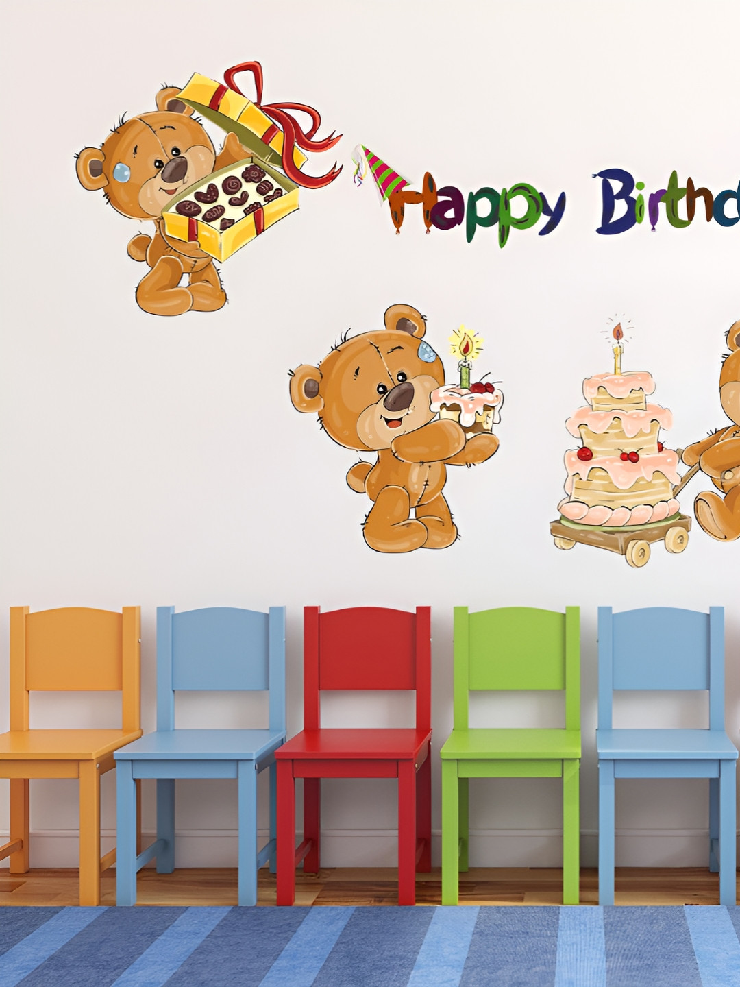 LANSTICK Happy Birthday With Teddy Wallsticker