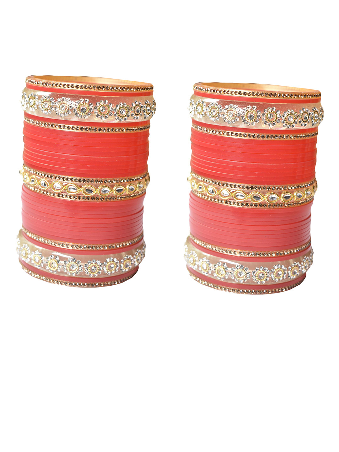Trishla crafts Set Of 2 Stone-Studded Kada Bangles