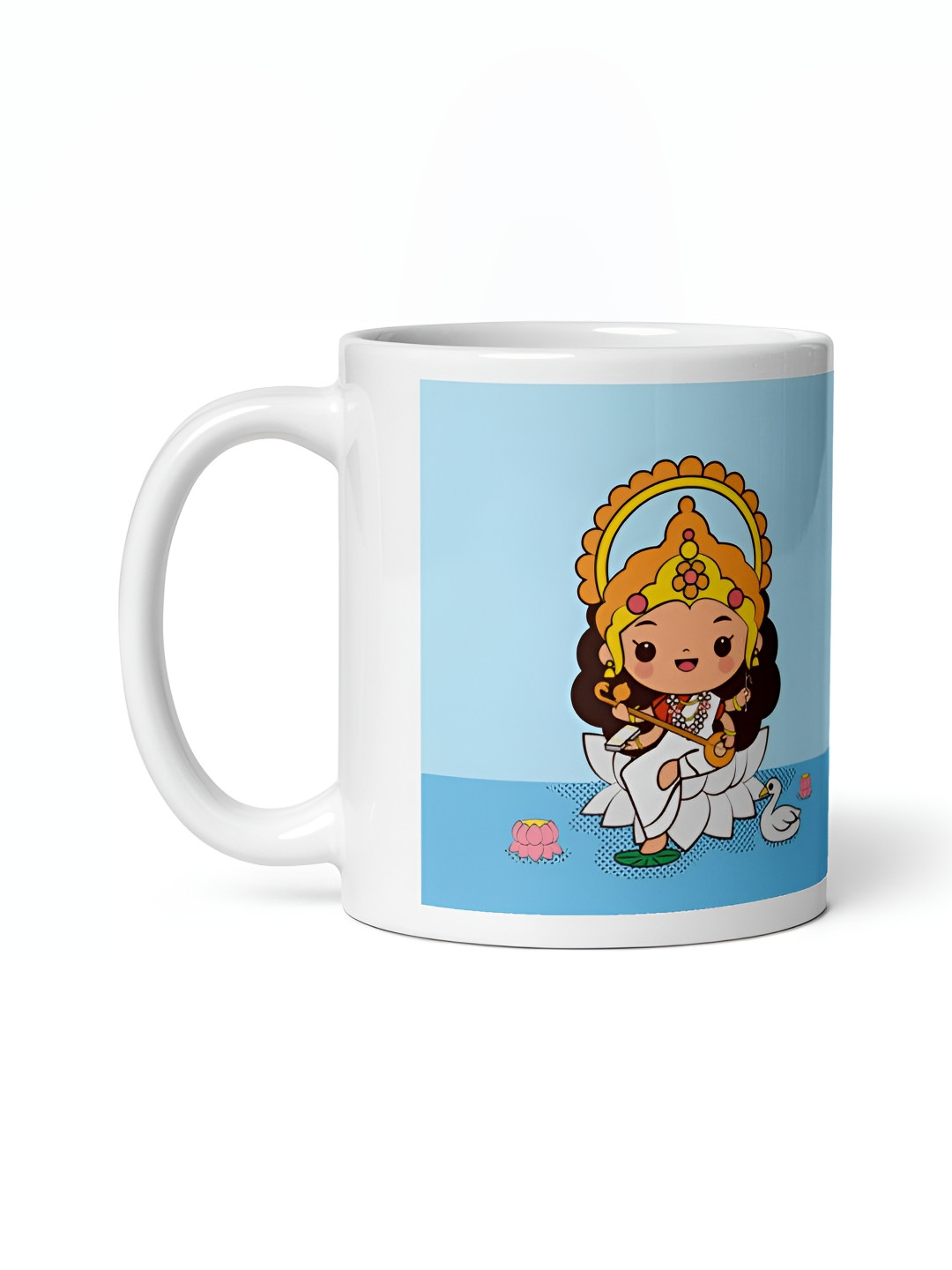 Mr UVD White & Blue Goddess Printed Ceramic Matte Mug 350ml