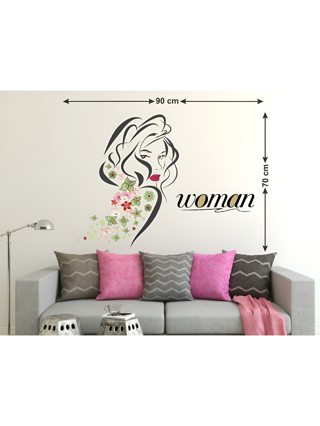 LANSTICK Floral Print Wall Sticker