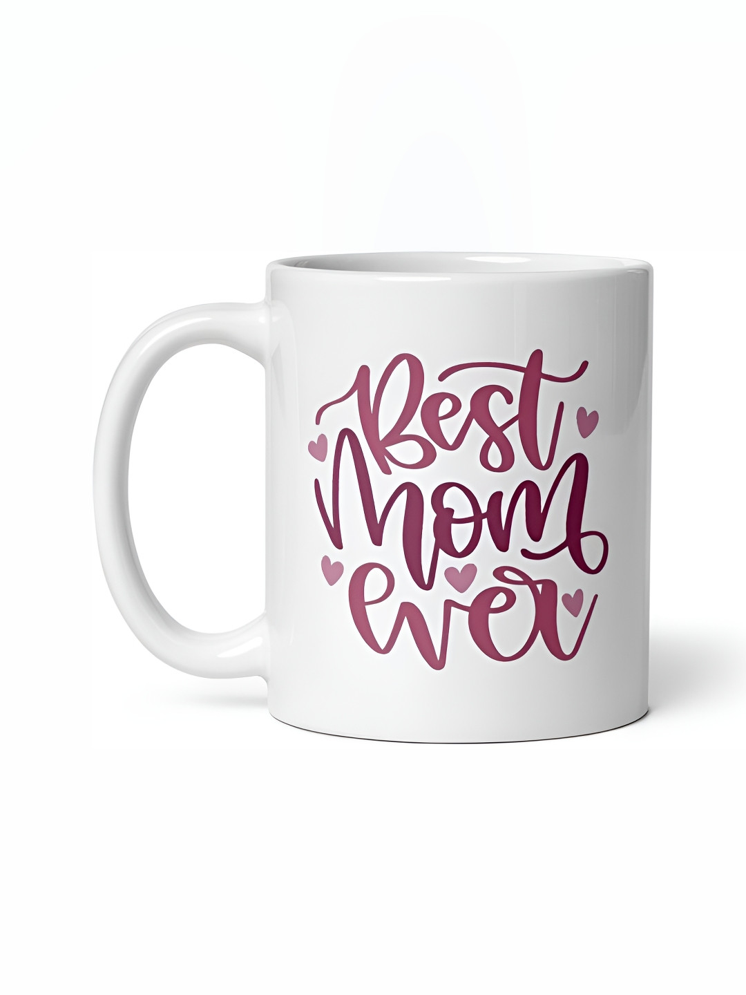 Mr UVD White & Burgundy Typography Printed Ceramic Mugs 325 ml