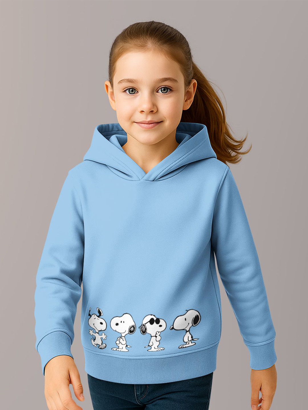 HELLCAT Girls Graphic Printed Long Sleeve Hooded Pullover Sweatshirt