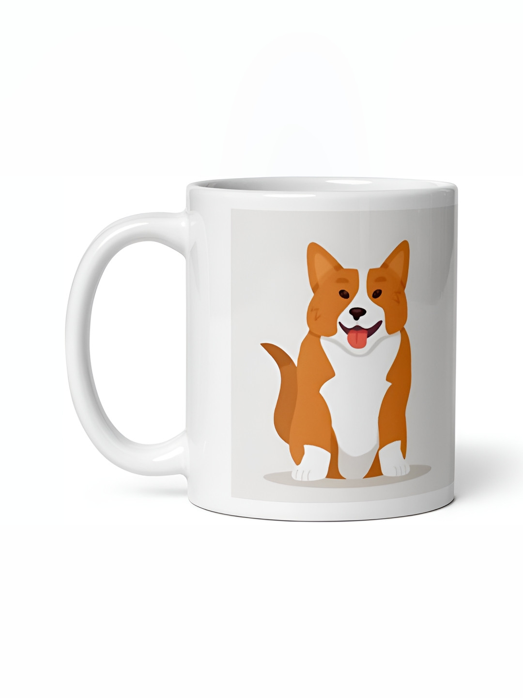 Mr UVD White Animal Printed Ceramic Glossy Mug 350 ml