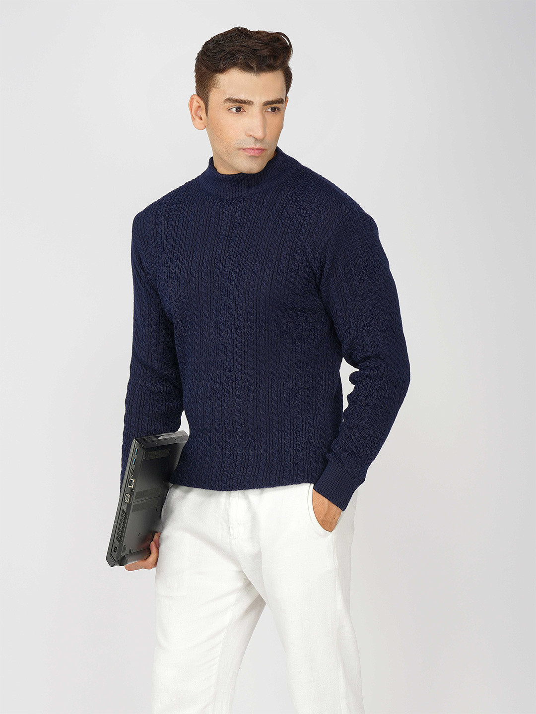 Kveto style redefined Men Cable Knit Pullover