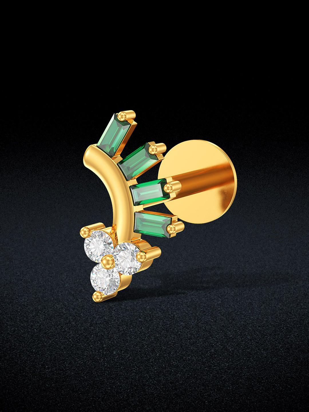 Joyalukkas Divided Band Gold Nosepin