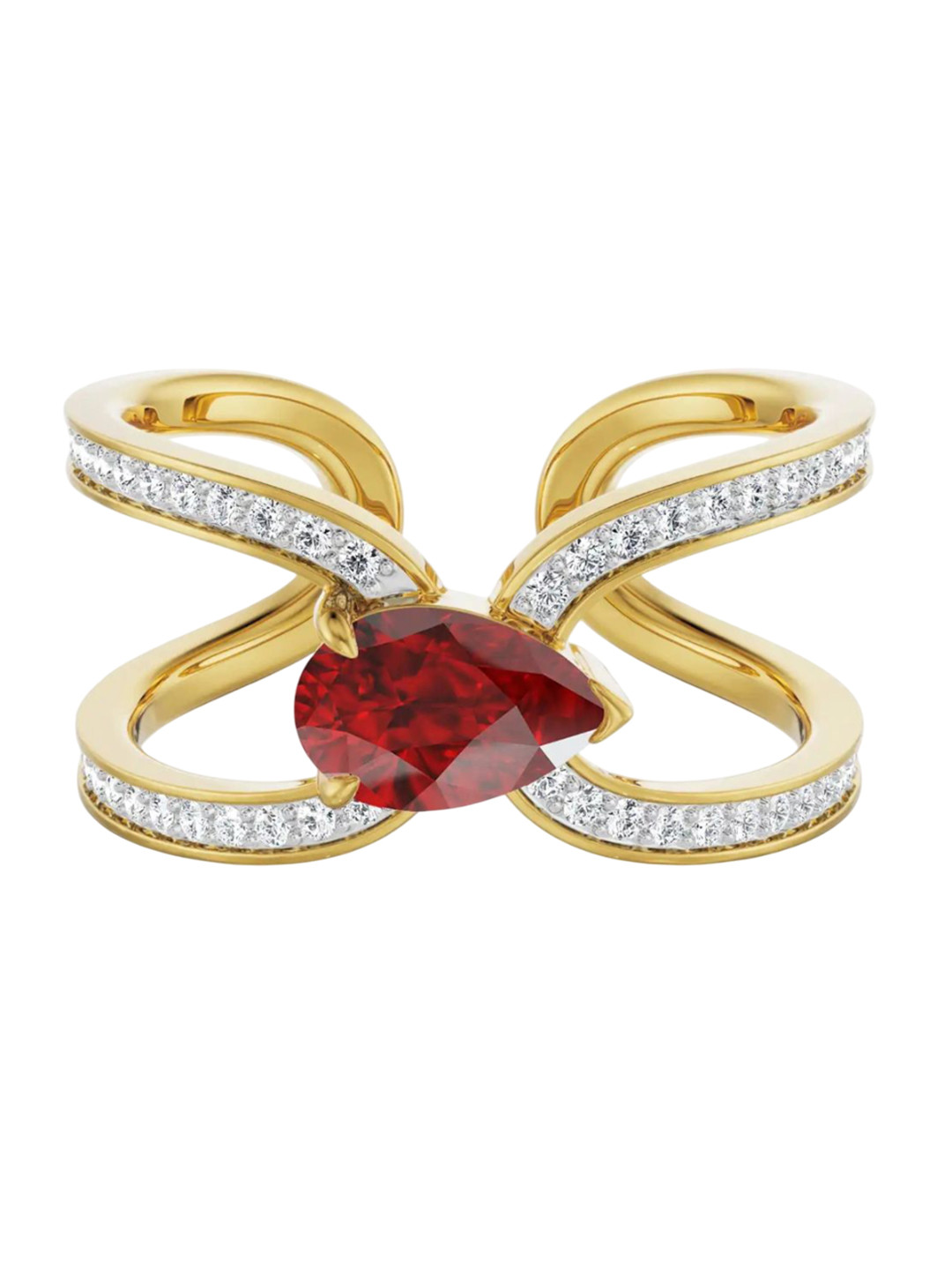 Emori 14KT Ethera Ruby Lab Ring Diamond