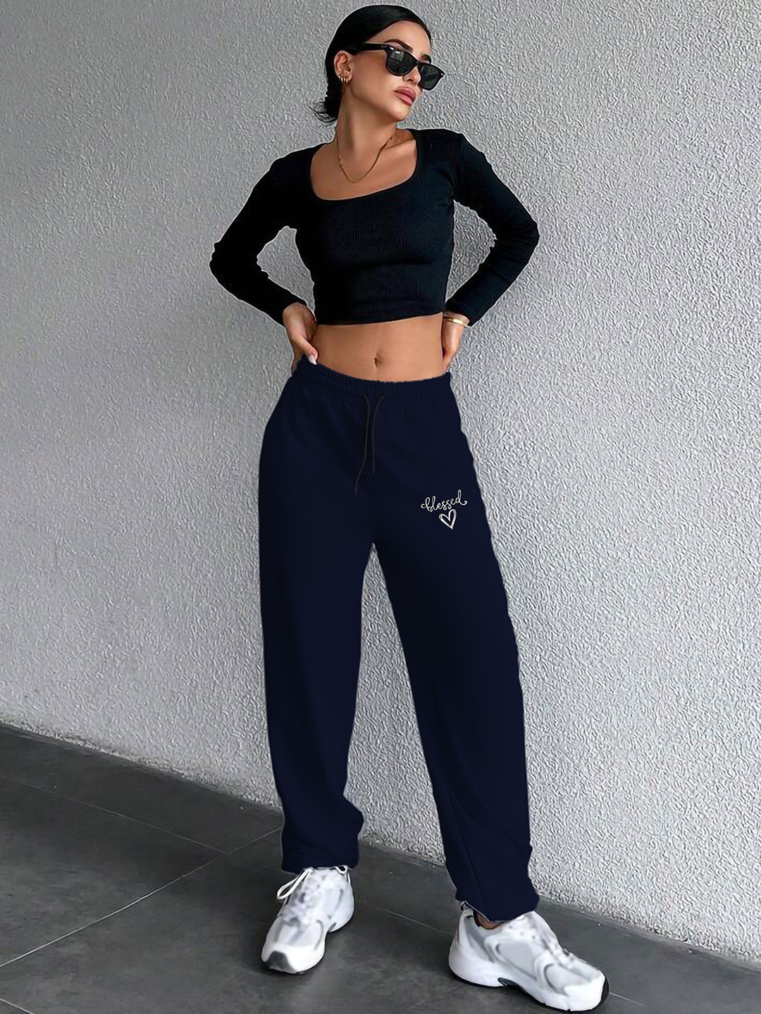 TABADTOD Women Mid-Rise Relaxed Loose Fit Jogger Track Pants