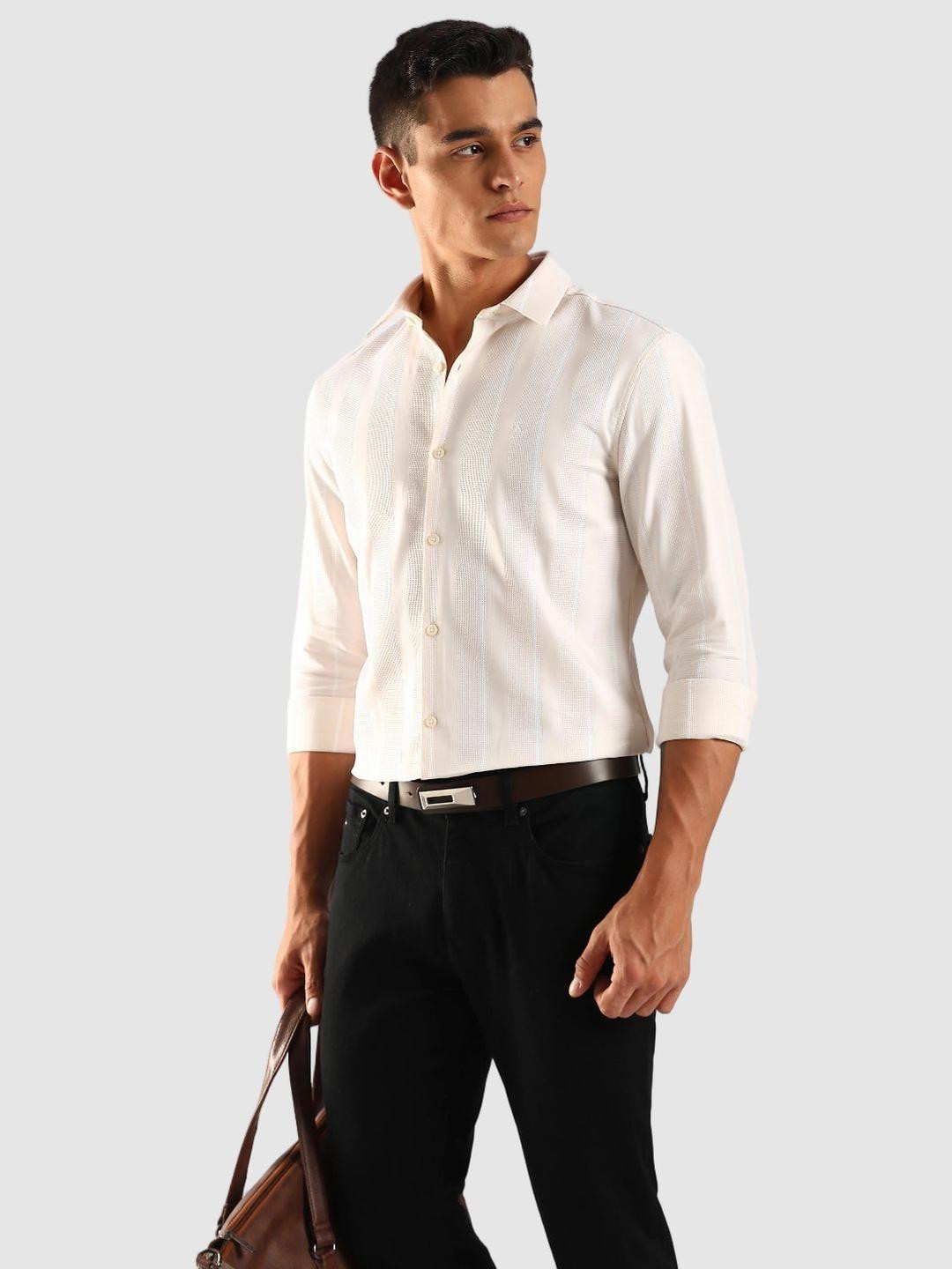 Calvin Klein Jeans India Resource Vertical Striped Cotton Slim Fit Formal Shirt