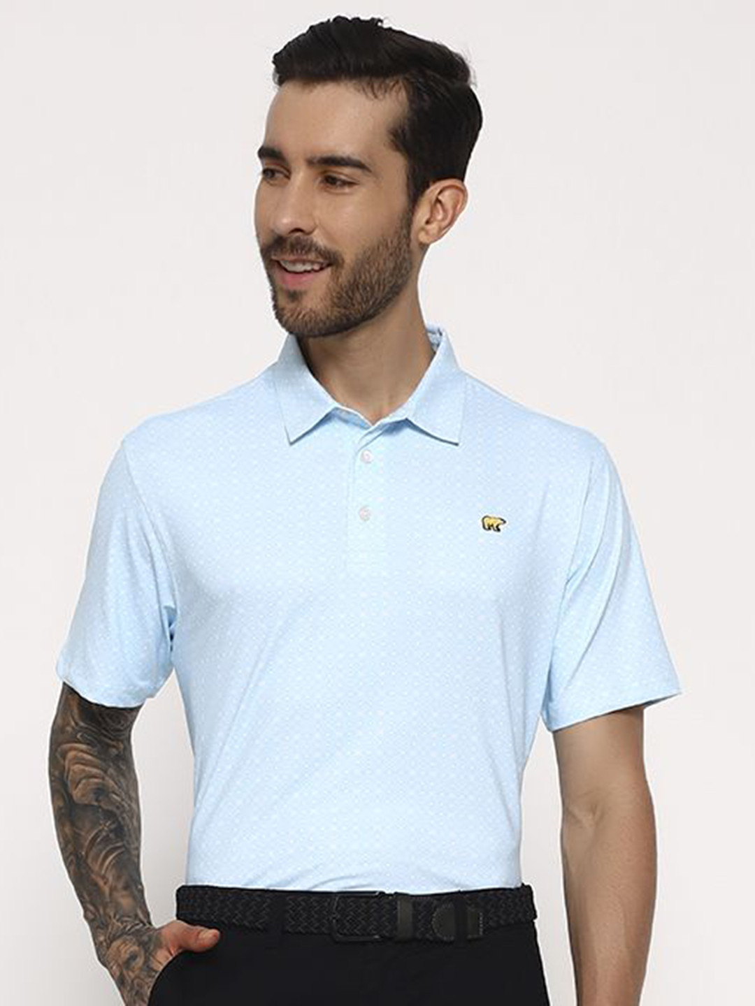 JACK NICKLAUS Men Self Design Polo Collar T-shirt