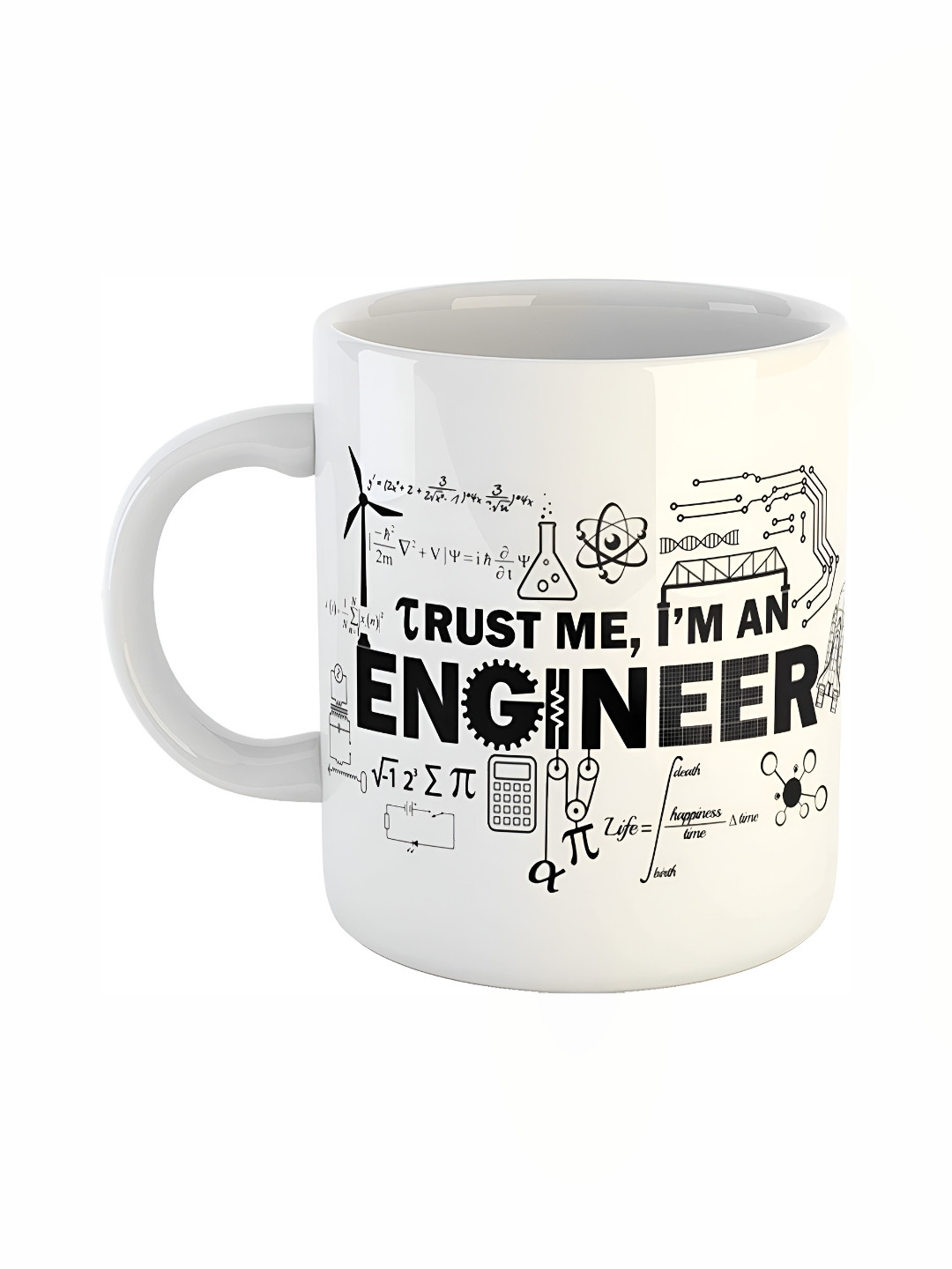 Mr UVD White Typographic Printed Ceramic Glossy Mug 325ml