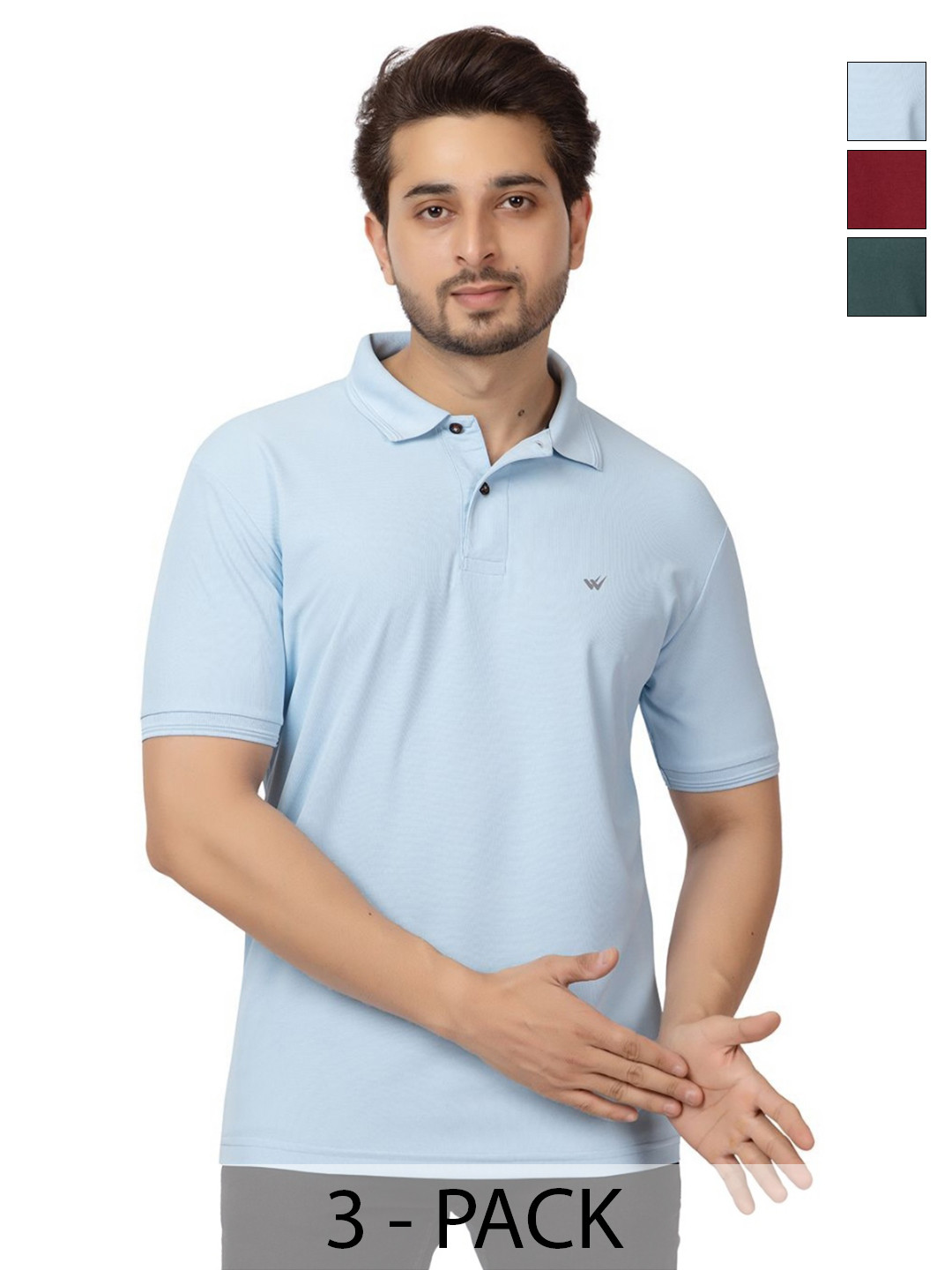 WILD COPS Pack Of 3 Short Sleeves Polo Collar T-shirt