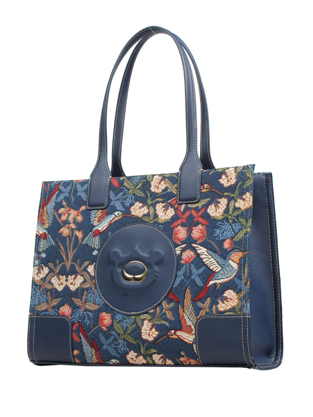 Henney Bear Women Floral Printed Shopper Embroidered Tote Bag