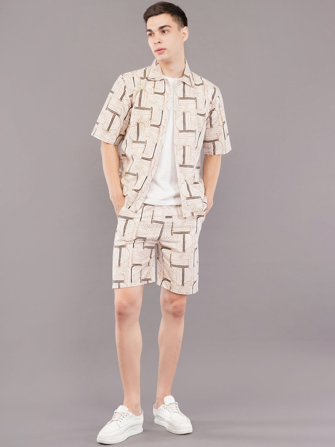 Adore Wear Men Half Sleeve Shirt & Shorts Coord Set