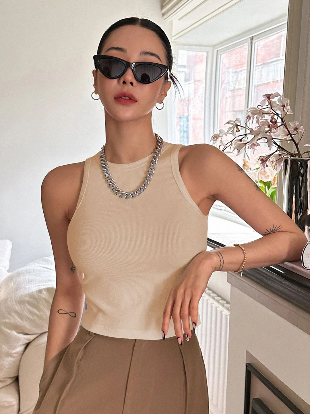 TOOCHKI Ribbed Fitted Crop Top