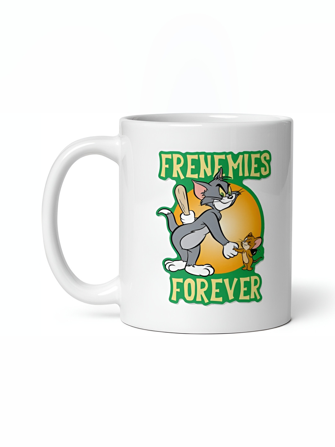 Mr UVD White & Green Tom & Jerry Printed Ceramic Mug 350ml