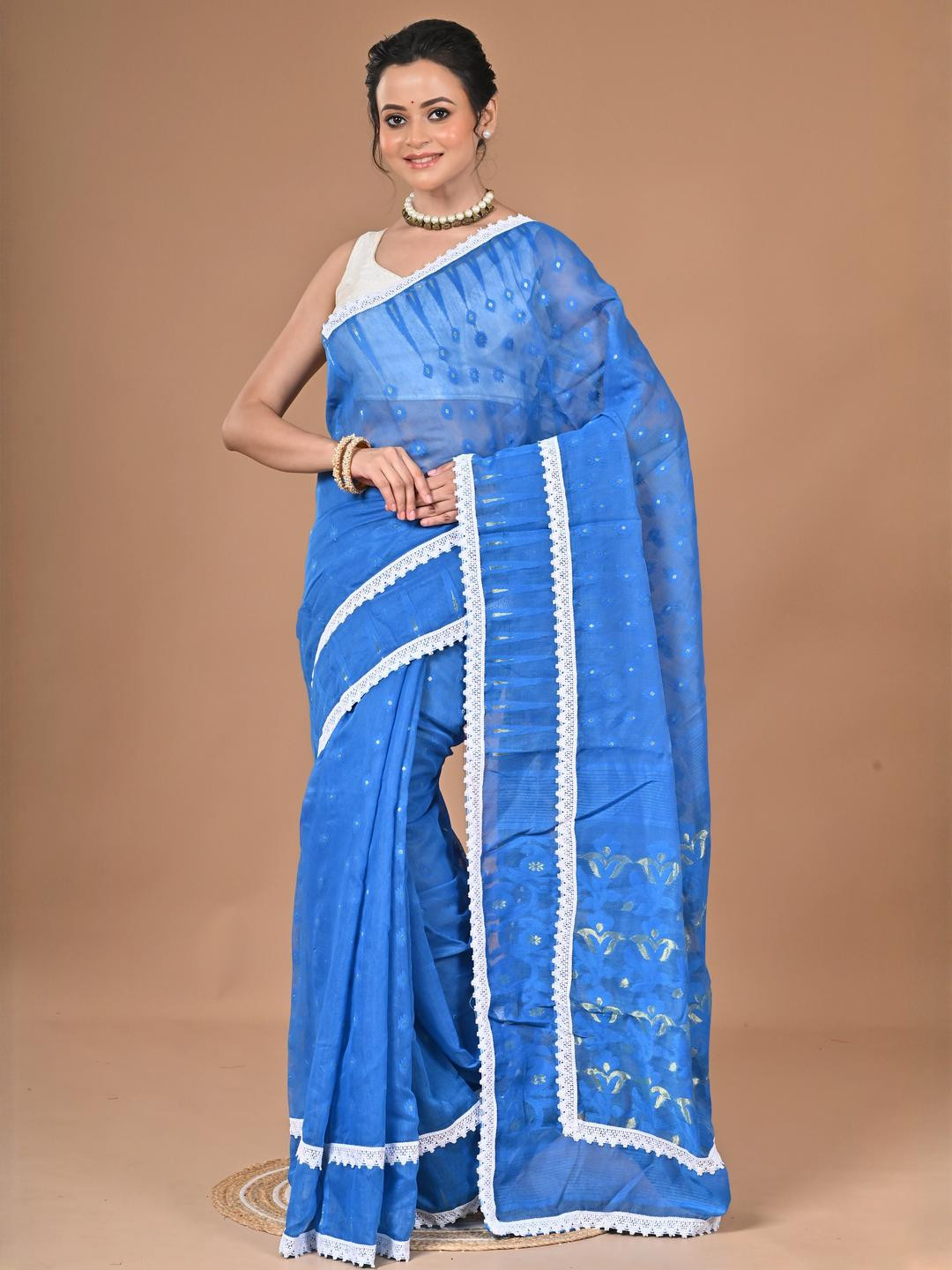BALIKA TEXTILE Women Blue Sarees
