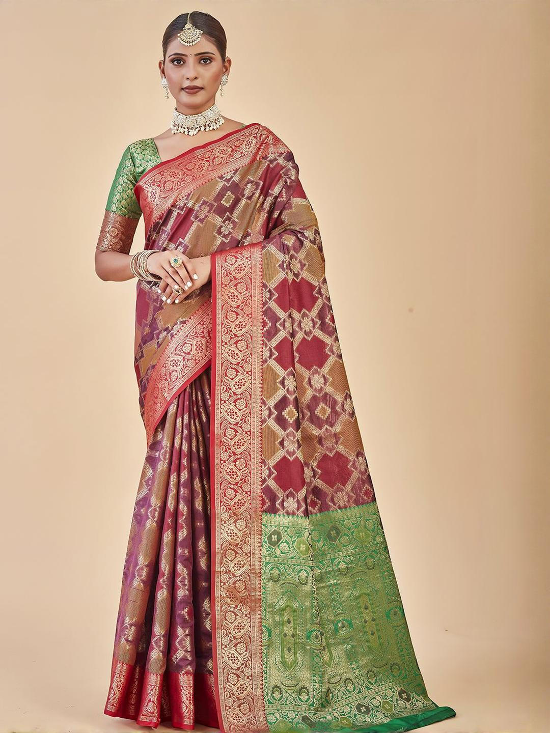 Anouk Rustic  Woven Design Banarasi Rangkart Saree