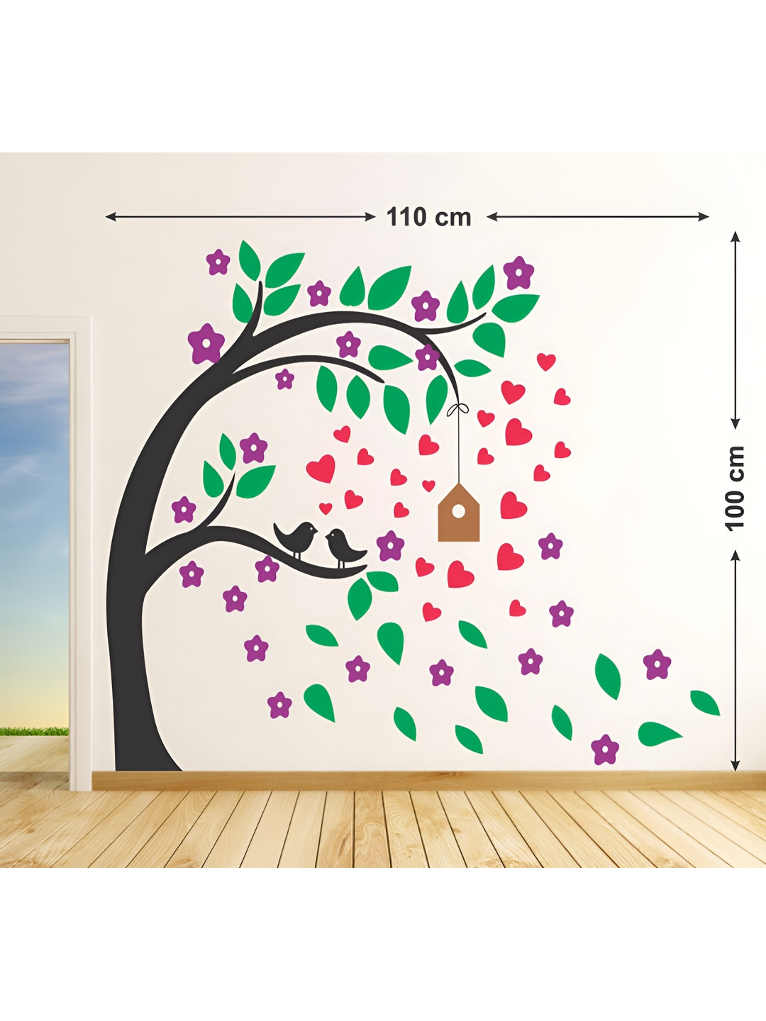 LANSTICK Tree With Birds And Cage Wallsticker