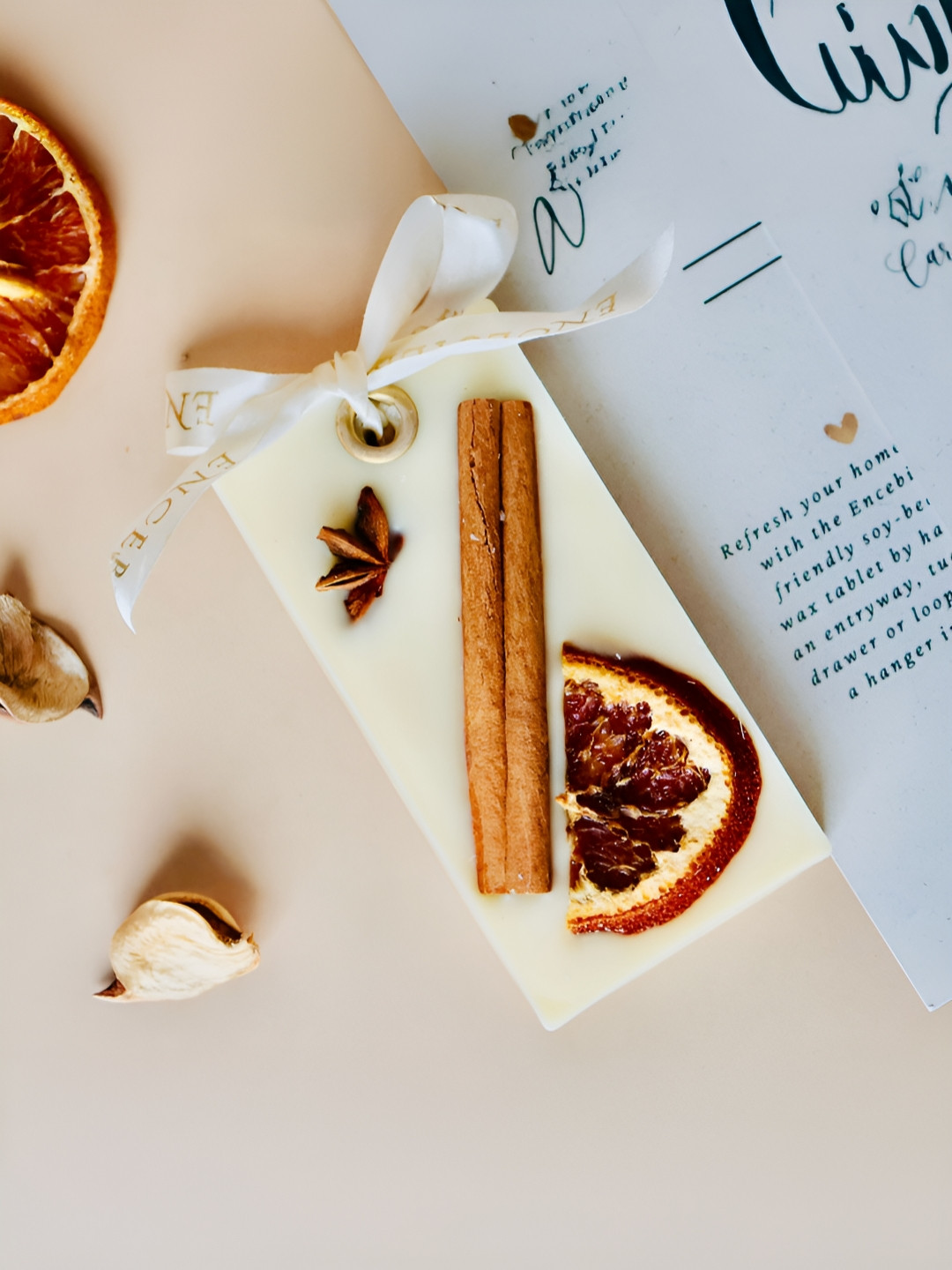 ENCEBIENCE Bees Wax Closet Freshener Bar-Cinnamon Orange