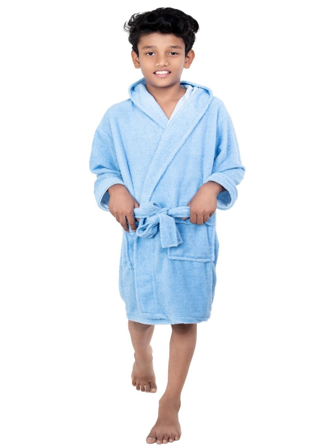 COMFORTLOOMS Blue Bath Robe and Wraps