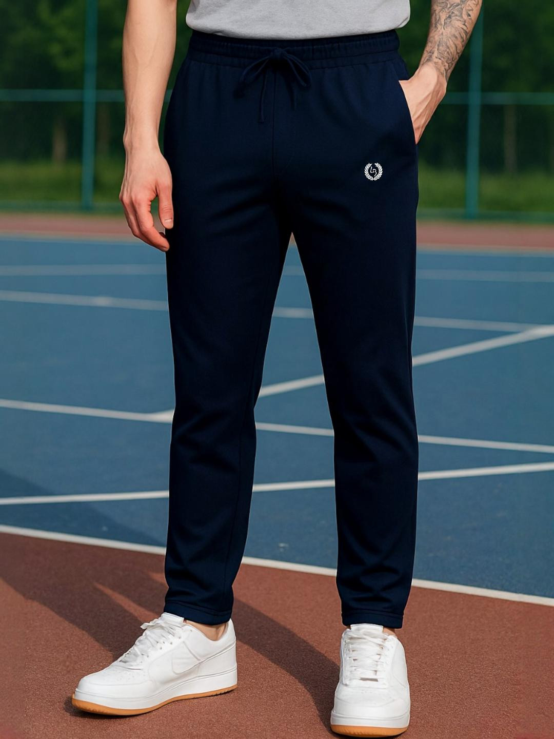 Mens Solid Dri Fit Track Pants