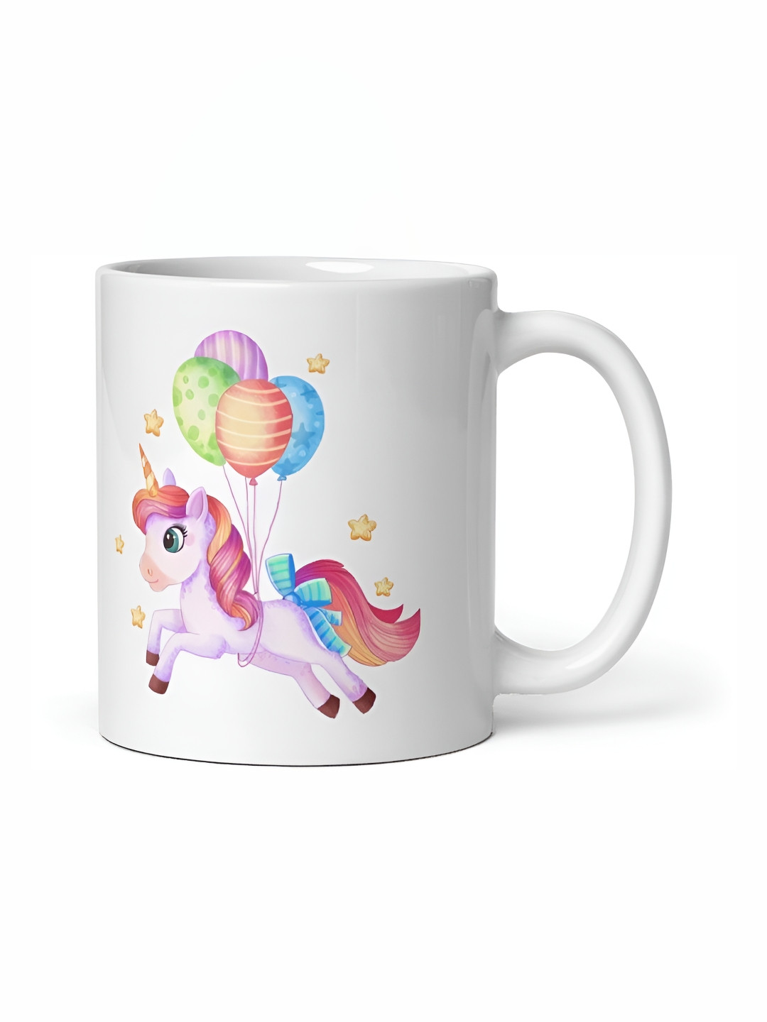 Mr UVD Pink & White Cartoon Characters Printed Ceramic Glossy Mug 350 ml